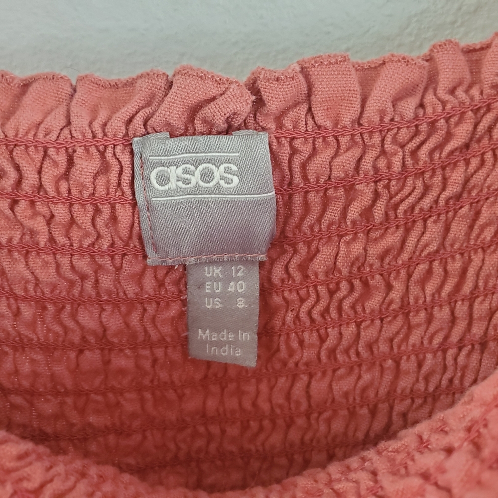 ASOS Pink Ruffle Strap Jumpsuit Size 8 - Picture 7 of 7